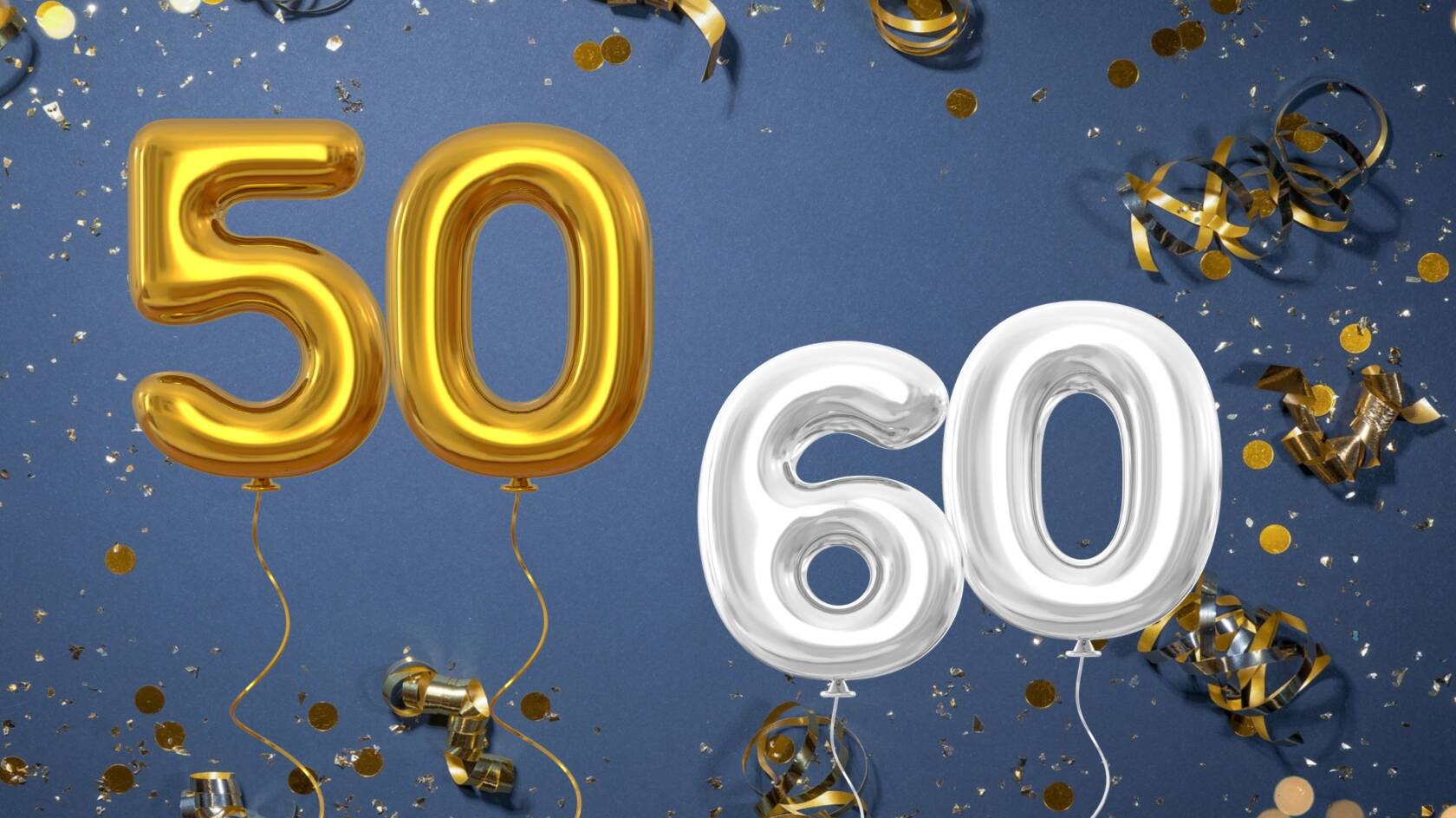 Ilmallaot, joissa luvut 50 ja 60, taustalla serpentiiniä ja hileitä.